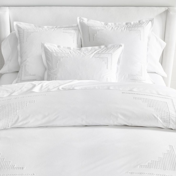 Pottery Barn White Eyelet Euro Sham - Picture 2 of 3